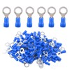 Bokwin 100Pcs 16-14AWG Insulated Terminals Ring Electrical Wire Crimp Connectors
