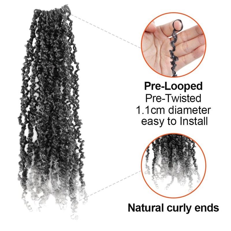 Cisinpo Yanky Twist Crochet Hair 8 Inch 10 Packs Pre-Twisted