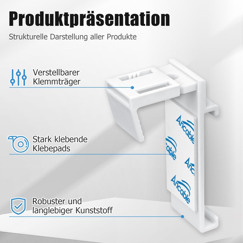 Clamp Holder for Klemmfix Roller Blind, Ancable Double Roller Blind,
