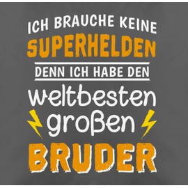 Shirtracer Cushion Cover – Large – Cushion – Ich Habe den Weltbesten großen Bruder – 50 x 50 cm – Grey – Large Gift Brother Bro for My Brother Brothers Saying Big Siblings Love Big Best