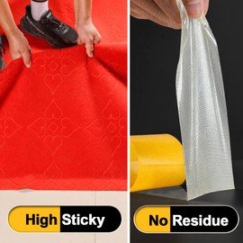 Anyknow Double Sided Fabric Tape Heavy Duty，1inch x 66FT Double Stick Carpet Tape，Fabric Tape Multifunctional Double Sided High Stickness Strong Tape for Clothes Carpet