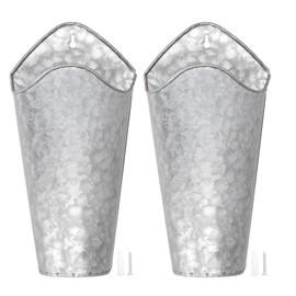 2PCS Iron Art Wall Planter Hanging Flowers Pot for Home Indoor Outdoor Decoration 9x15x30cm