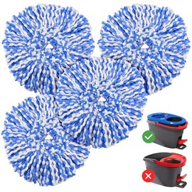 RinseClean - Juego de 4 recambios de repuesto para fregona giratoria compatibles con el sistema doble RinseClean, fregona de microfibra de fcil...    