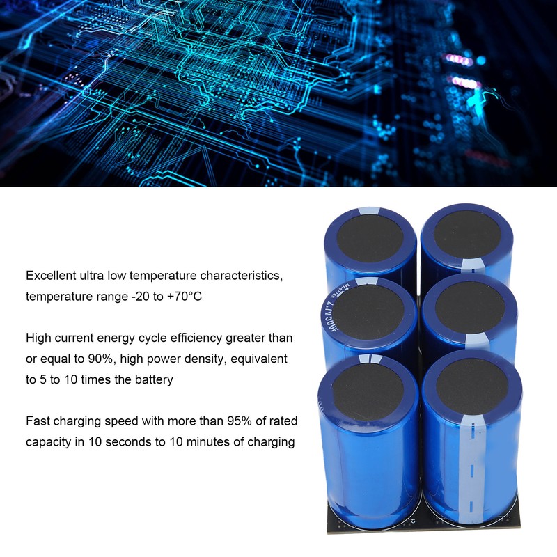 16V 83F Total Capacitor High Current Discharge 6Pcs 2.7V 500F