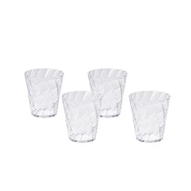 OMADA 4-Pc Clear Acrylic Tumblers: Dishwasher Safe Plastic Drinking Glasses – 11.5 Ounce Outdoor Glassware and Drinkware - Childrens Drinking Glasses - Wide Plastic Tumblers - Reusable BPA Free Cups