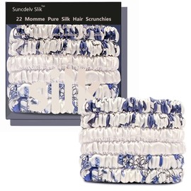 Silk Hair Towel, Friction-Resistant, Amino Acid-Rich, Durable, Breathable (6PCS(Blue And White Porcelain))