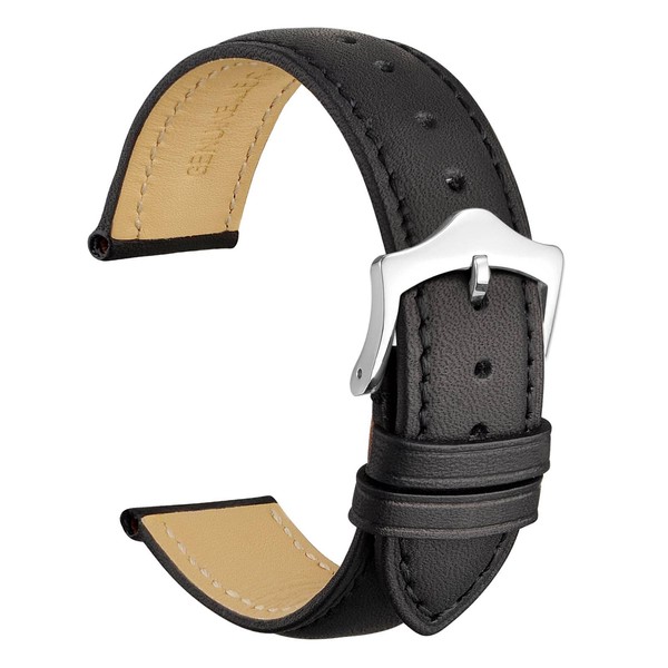 WOCCI 22 mm Vintage Leather Watch Strap with Conical Buckle,