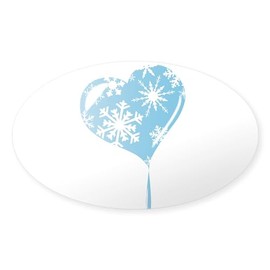 CafePress Melting Ice Heart Sticker Sticker (Oval 50 pk)