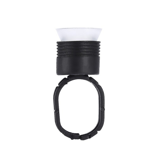 Tattoo Ink Ring, 100pcs Tattoo Ink Ring Pigment Ink Holder Container Cup with Sponge Eyebrow Tattoo Kits(Black Ring, White Cup)