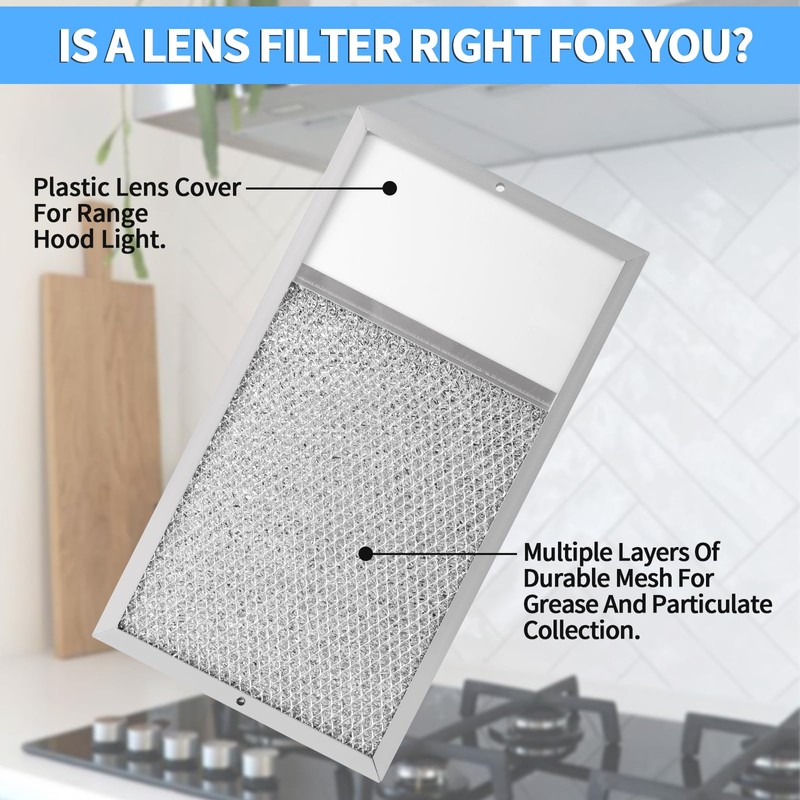 Range hood Filter with Light Lens Replacement for Broan R610027