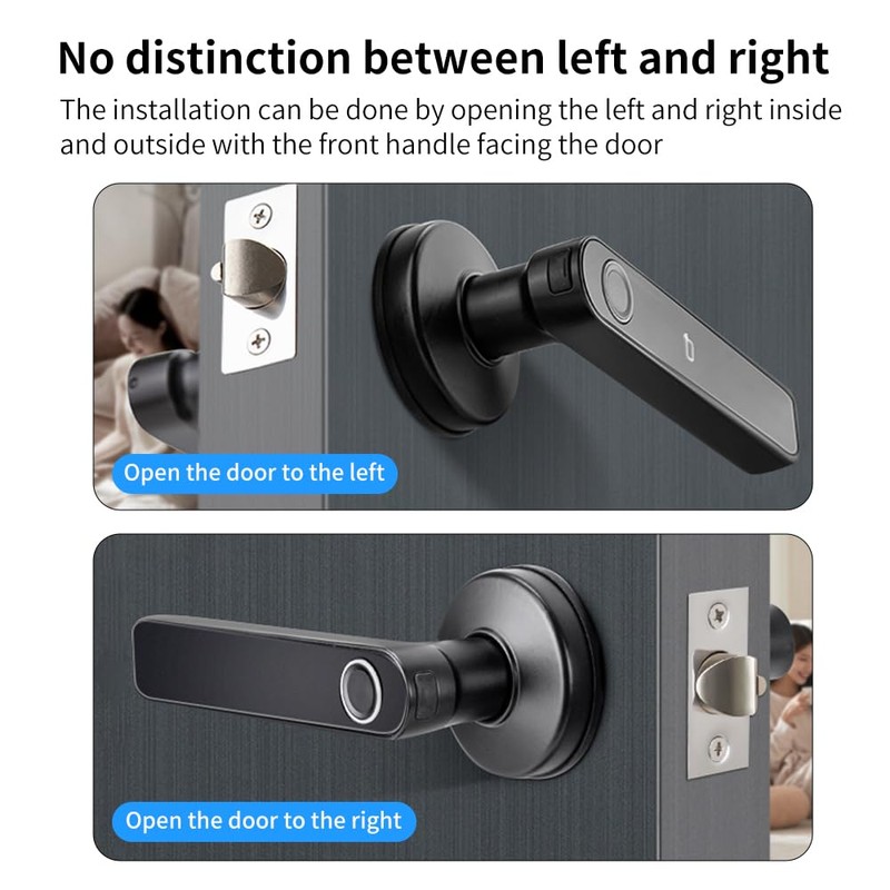 Smart Biometric Fingerprint Door Lock System,Work with Tuya/Smartlife APP Bluetooth