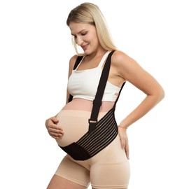 Pregnancy Belly Band – Maternity Belt & Belly Support Band for Pregnant Women – Adjustable Pregnancy Belt Support for Back & Pelvic Pain – Breathable Maternity Belly Band (Black, Medium)