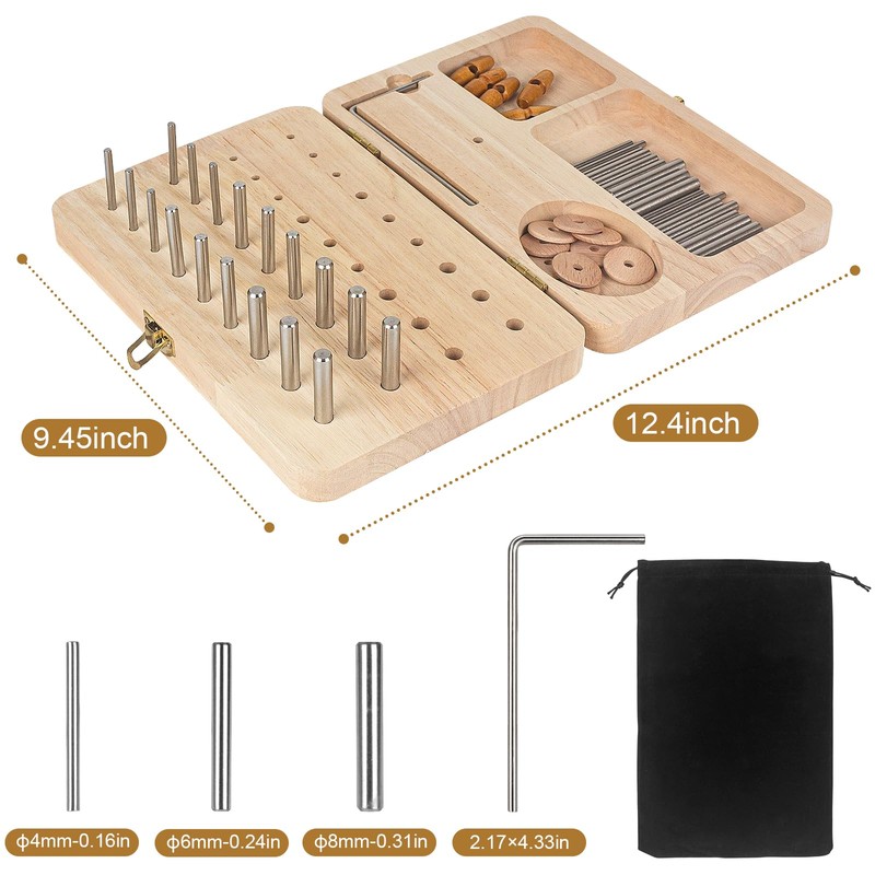 Wooden Pegboard for Finger Dexterity, 36-Hole Hand Therapy Peg Board