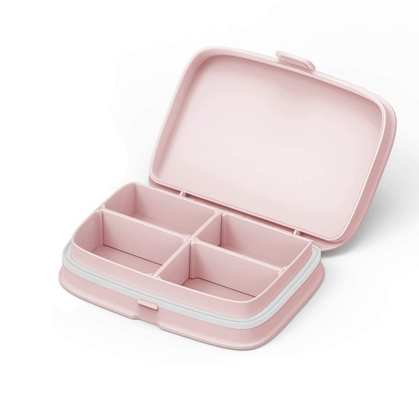 ZDQZC Waterproof Pill Case - Travel Pill Organizer Small Pill Box with Removable Compartments - Portable Pill Container Outdoor Pill Holder (Pink A)