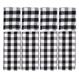 fillURbasket Buffalo Plaid Black Kitchen Towels and Dishcloths Set Check Dish Towels with Dishcloths for Washing Drying Dishes 100% Cotton 15”x 25” 8 Piece Kitchen Set