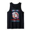 America Killing It Since 1776 Skull Mask Floral Tank Top