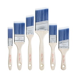 Bates- Paint Brushes, 6 Pack, Treated Wood Handle, Paint Brushes for Walls, Stain, Furniture
