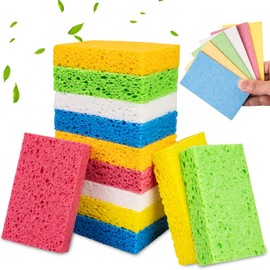 Sponges Kitchen, 12PCS Dish Sponge, Premium Kitchen Sponges, Non-Scratch Scrub Sponges for Washing Dishes, Multipurpose Cellulose Sponges for Cleaning