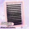 MOTIBACK 240PCS Natural Cluster False Eyelashes with 10-18mm Individual Eyelashes