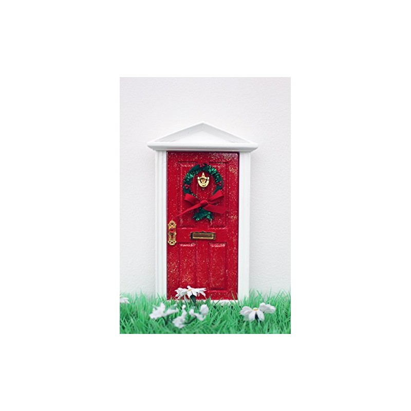 Christmas red fairy door