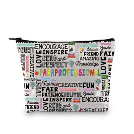 JYTAPP Paraprofessional Makeup Bag Para Educator Zipper Pouch Gift Para Teacher Cosmetic Bag Paraeducator Thank You Gift