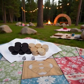 32Pcs Two-Tone Game Chess Piece, Roundness Draughts and Checkers and Backgammon Chess Piece for Board Game Learning Camping Design Arcade and Table Games