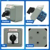 KEYMOO 25A Rotary Changeover Switch with Exterior Box, 4 Position