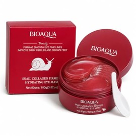 BIOAQUA Parches para Ojos con Baba de Caracol y Colágeno, 80 Piezas, 100 g, para Ojeras y Arrugas                                                     