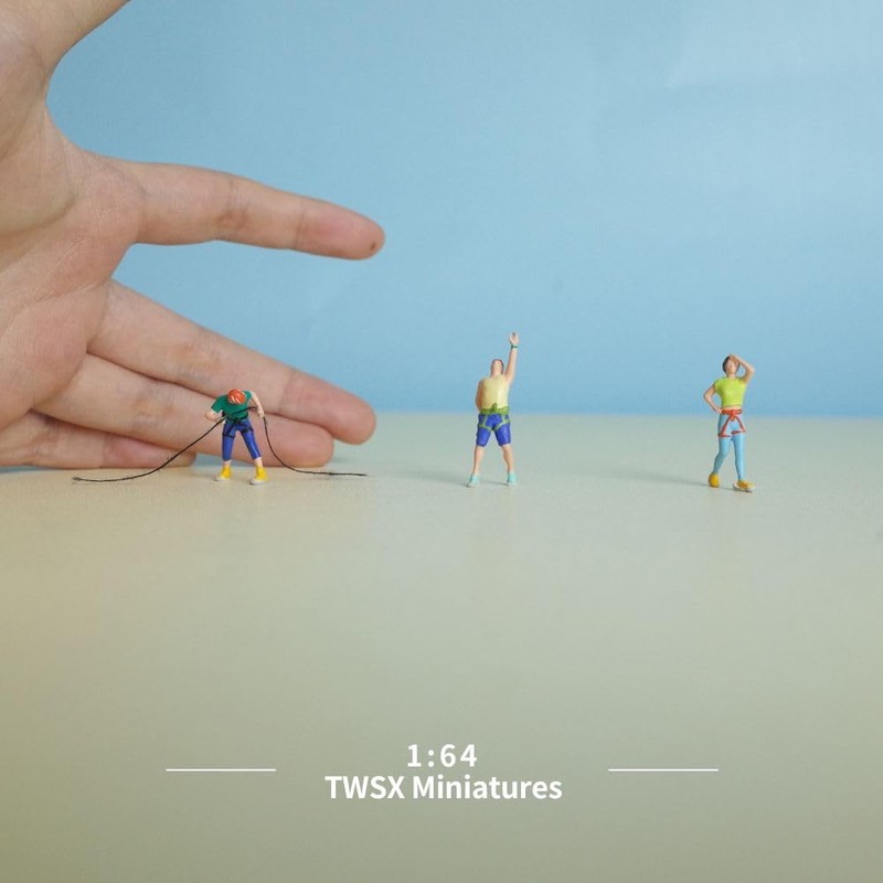 3pcs Rock Climbing Figures 1:64 Scale for DIY Scenes