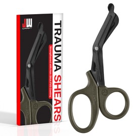 JW Craft Medical Trauma Shears - 7.5'' Premium Bandage Scissors Stainless Steel Blade with Non-Stick Plasma Coating - Surgical Scissors for Nurses, Doctors, EMT, First Aid Essentials