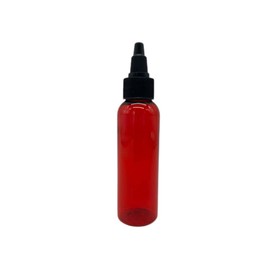2 oz Red Cosmo Plastic Bottles -12 Pack Empty Bottle Refillable - BPA Free - Essential Oils - Aromatherapy | Black Twist Top Cap - Made in the USA - by Natural Farms