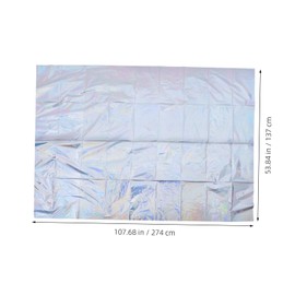 TEHAUX 4pcs Holographic Foil Table Covers Iridescent Plastic Tablecloths for Birthday Wedding Bachelorette Party Decorations Rectangle Vibrant Dance