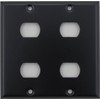 Matte Black 2 Gang Wall Plate with 4 Despard Openings