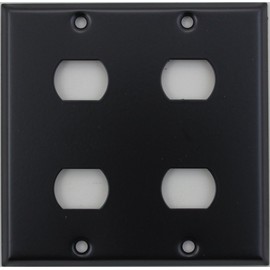 Matte Black 2 Gang Wall Plate with 4 Despard Openings