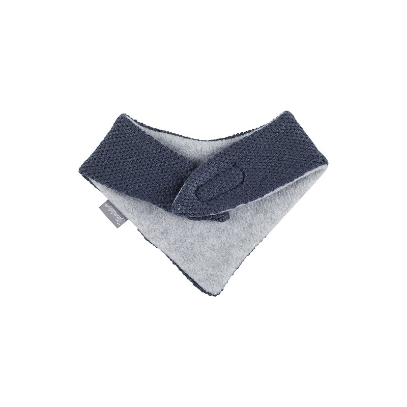 Sterntaler Unisex Baby Triangular Scarf Knitted Back Microfleece Neckerchief, navy