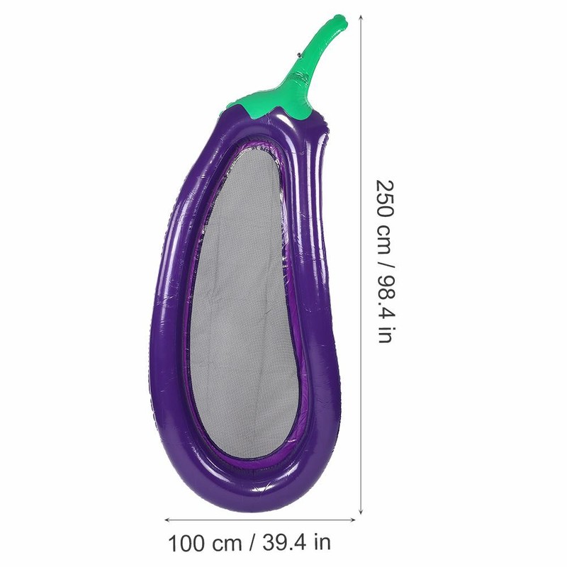 PVC Eggplant Shape Air Matress Swimming Pool Beach Inflatable Float