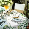 Round Tablecloth 150cm Floral Wipeable Tablecloths Polyester Wipe Clean Table