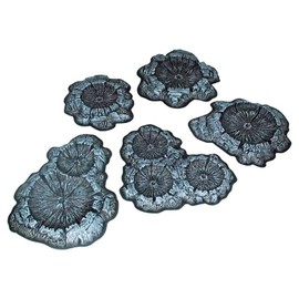 Crater Set - Unainted (5 Craters, 28mm Terrain) by Pegasus Hobbies