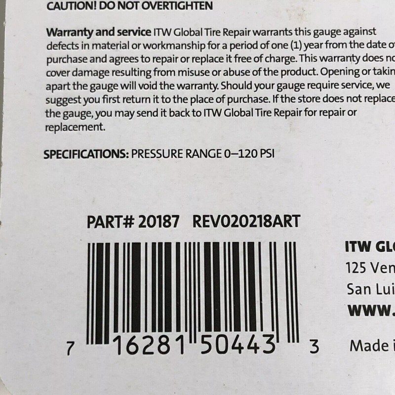 Slime Digital Tire Gauge 0-120 PSI 1-Button Auto Shut Off