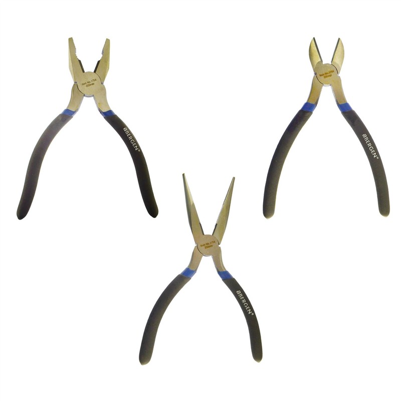 3pc Professional plier Set (Combination/Cutters and Long Nose) AT125