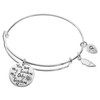 Sterling Silver My Sunshine Smiley Dangle Charm Expandable Bangle Bracelet