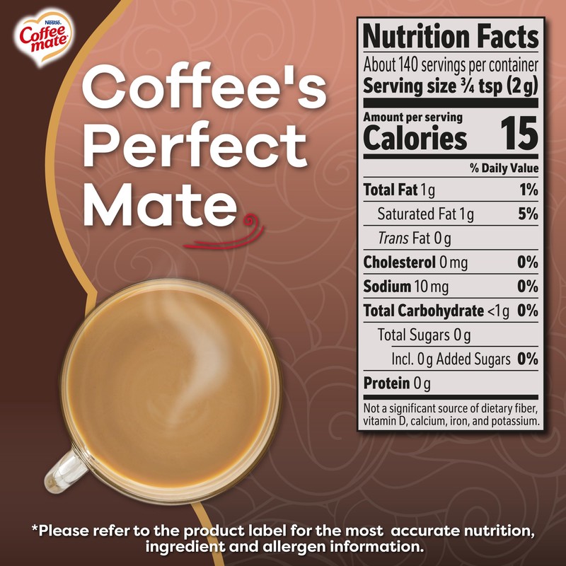 Coffee-mate Sugar Free Creamy Chocolate Powdered Coffee Creamer, 10.2 Ounce