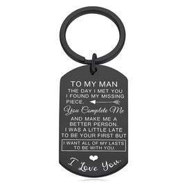 My Man The Day I Met You I Found My Missing Piece Keychain Gifts for Boyfriend Husband Fiance Birthday Gifts for Him I Love You Gift