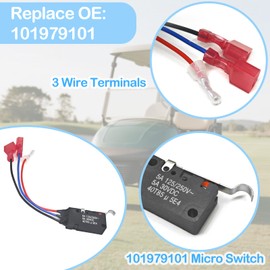 Golf Cart Micro Switch Kit 101979101 & 2Pcs 1014807 & 2Pcs 1014808 for Club Car Golf Cart DS Precedent (1982-up) & Tempo (2018-up)