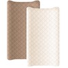 Konssy Waterproof Muslin Changing Pad Cover 2 Pack, Quilted Cotton