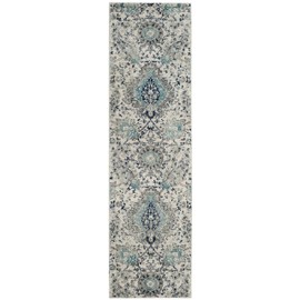SAFAVIEH Madison Collection MAD600C Boho Chic Glam Paisley Non-Shedding Living Room Bedroom Runner, 2'3" x 22' , Cream / Light Grey
