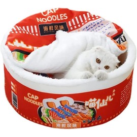 Linghe Cat Nest Instant Noodle Shape Cat House Cat Sofa Bed Can Change The Shape of The Pet Cat House Multi-Functional and Comfortable Cat Nest for Small Dogs and Cats (S)