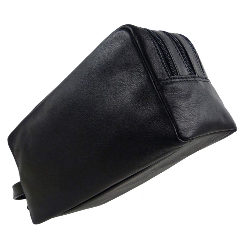 Oakridge Leather Mens Large Washbag/Toiletry Bag