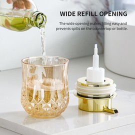 Gold Foaming Soap Dispenser Set- 2 Pack Bathroom Hand Foam Soap Dispensers,Glass Refillable Dish Soap Dispenser,Modern Home Soap Dispenser for Bathroom,Kitchen (Gold Foam Type/2Pcak)