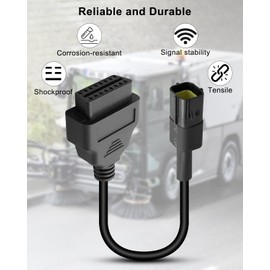 OBD2 Adapter Cable Fit for Kubota Vehicles Replace 3824-26, 4 Pin OBD2 16Pin to OBD1 4Pin OBDII Car Diagnostic Connector